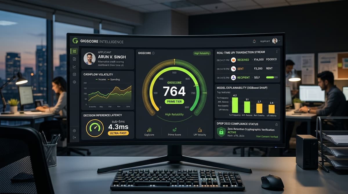 GetCred alternative credit intelligence - Fintech Product · 2025 systems architecture and case study preview